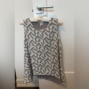 Cream and Grey Rabbits Print Top – One Size (S/M)